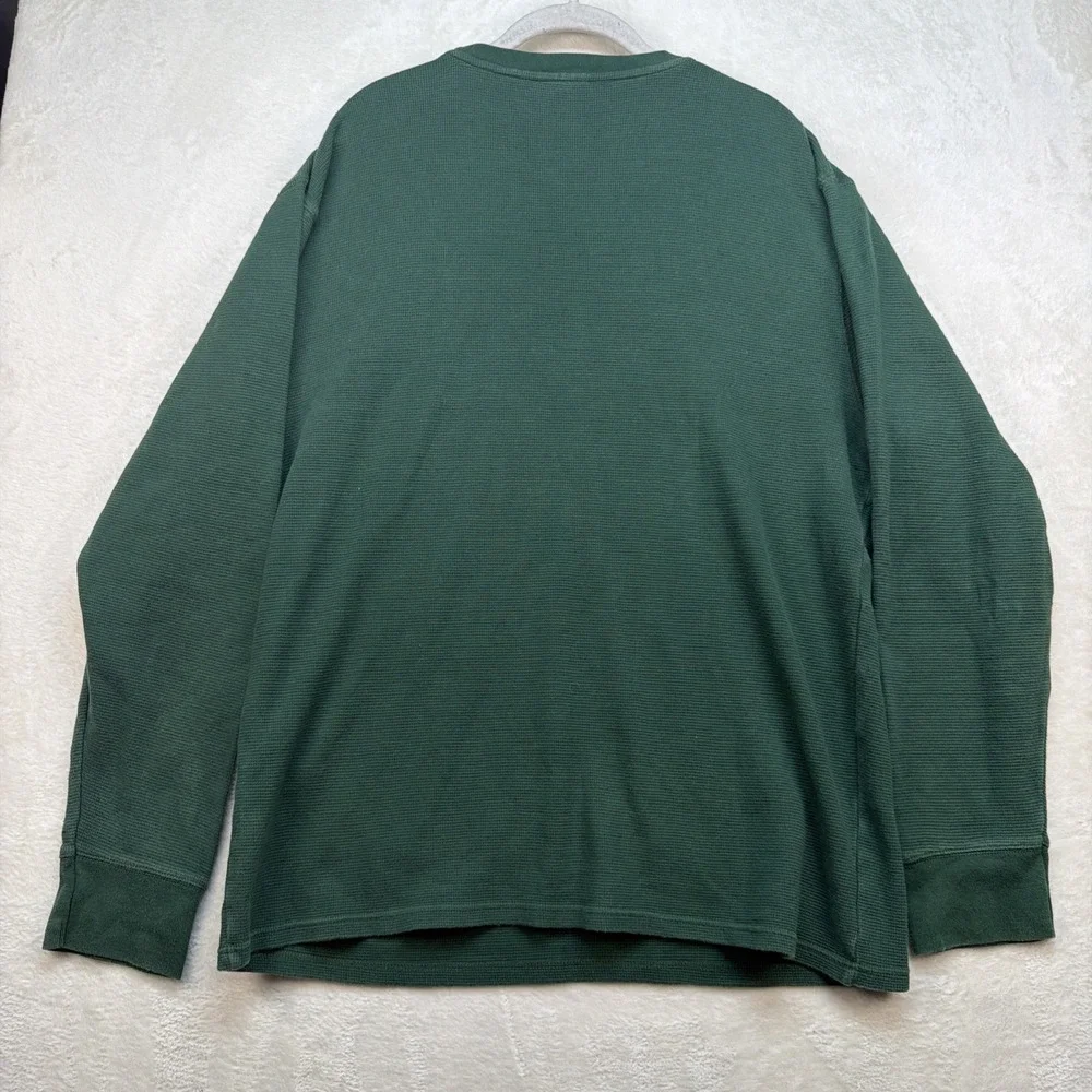 Polo‎ Ralph Lauren Waffle Knit Thermal Shirt Mens XL Green Long Sleeve